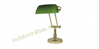 Sea - Club Bankers-Lampe, Eisen vermessingt mit grnem Glasschirm, 230V, E27, 60W, Hhe 36 / 43 cm