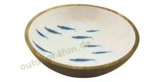 Sea-Club Schale - Fische, Mango-Holz emailliert,  30cm, H: 7,5cm