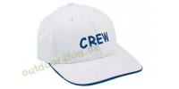 Sea - Club Cap - CREW, Weiß aus Baumwolle blau bestickt