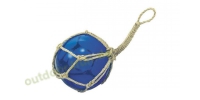 Sea - Club Fischer-Kugel aus Glas im Netz , Blau,  10 cm