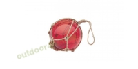 Sea - Club Fischer-Kugel aus Glas im Netz, Rot,  12,5 cm