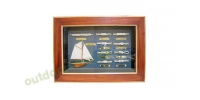 Sea - Club Knotentafel hinter Glas aus Holz, 36 x 26 cm -...
