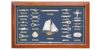 Sea - Club Knotentafel hinter Glas aus Holz, 51 x 31 cm -...