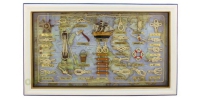 Sea - Club Knotentafel hinter Glas aus Holz, 51 x 31 x 4 cm - Knotennamen in ENGLISCH