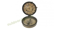 Sea - Club Kompass mit Uhr aus Messing antik,  8,5 cm,...