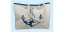 Sea - Club Shopping-Tasche mit Ankerdruck in Beige und Blau aus Baumwolle, 40 / 50 x 12 x 34 cm