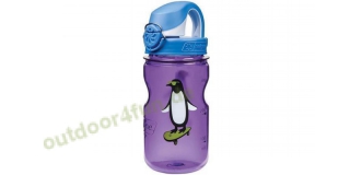 Nalgene Everyday OTF Kids 0,375 L Violett Pinguin, Deckel blau-weiss