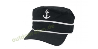 Sea - Club Cap - Anker, Schwarz aus Baumwolle, Wei bestickt