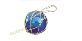 Sea - Club Fischer-Kugel aus Glas im Netz, Blau,  12,5 cm