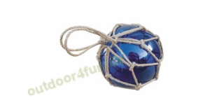 Sea - Club Fischer-Kugel aus Glas im Netz, Blau,  15 cm