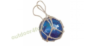Sea - Club Fischer-Kugel aus Glas im Netz, Blau,  7,5 cm