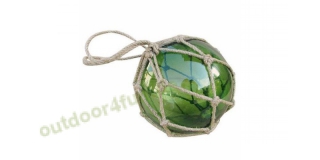Sea - Club Fischer-Kugel aus Glas im Netz, Grün, Ø 15 cm
