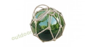 Sea - Club Fischer-Kugel aus Glas im Netz, Grn,  17,5 cm