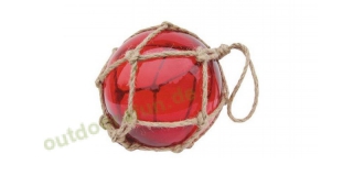 Sea - Club Fischer-Kugel aus Glas im Netz, Rot,  Ø 17,5 cm
