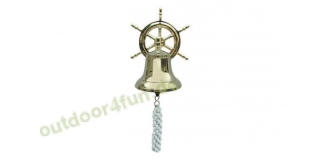 Sea - Club Glocke mit Steuerradwandhalterung aus Messing, Ø 12 cm