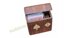 Sea - Club Karten-Wrfel-Box mit Klappdeckel, Holz, 11 x 10 x 3,5 cm