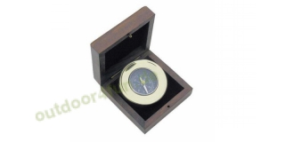 Sea - Club Kompass aus Messing in der Holzbox,  5 cm
