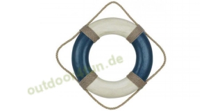Sea - Club Rettungsring, Blau / Creme aus Styropor vergipst und  bemalt,  49 cm