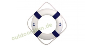 Sea - Club Rettungsring, Blau / Wei  mit Anker - Druck, aus Styropor mit Stoff,  50 cm