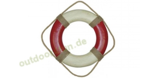 Sea - Club Rettungsring, Rot / Creme aus Styropor vergipst und bemalt,  49 cm