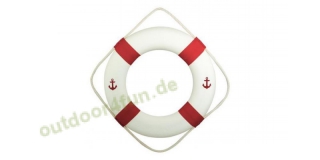 Sea -Club Rettungsring, Rot / Wei mit Anker - Druck, aus Styropor mit Stoff,  50 cm