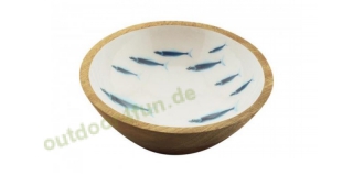 Sea-Club Schale - Fische, Mango-Holz emailliert,  20cm, H: 7,5cm