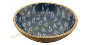 Sea-Club Schale - Segelboote, Mango-Holz emailliert,  30cm, H: 7,5cm