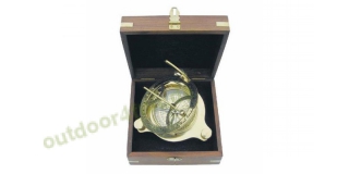 Sea - Club Sonnenuhr-Kompass aus Messing  in der Holzbox,  11 cm