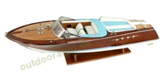 Sea - Club Sportboot aus Holz, Metall und Leder, 89 x 27 x 23,5 cm - PREMIUM-Qualittt