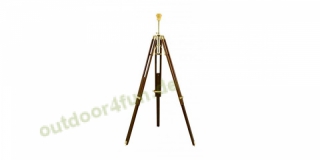 Sea - Club Stativ-Lampe aus Holz und Messing, elektrisch 230V, E14/27, Hhe 166 bis 187 cm, Beinbreite 50 bis 87 cm