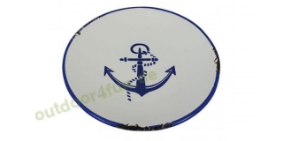 Sea - Club Teller - Ankerdesign, Steingut lackiert, Hhe 2 cm,  15,5 cm