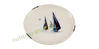Sea - Club Teller - Boote-Design, Steingut lackiert, Hhe 2,3 cm,  16 cm