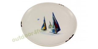 Sea - Club Teller - Boote-Design, Steingut lackiert, Hhe 2,8 cm,  22 cm