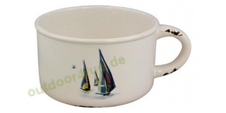Sea - Club Topf mit Henkel - Boote-Design, Steingut lackiert, Hhe 8 cm,  14 cm
