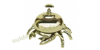 Sea - Club Tresenglocke - Krabbe aus Messing, Hhe 9 cm,  13 cm